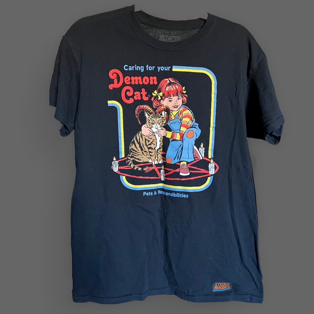 Steven Rhodes black graphic t-shirt